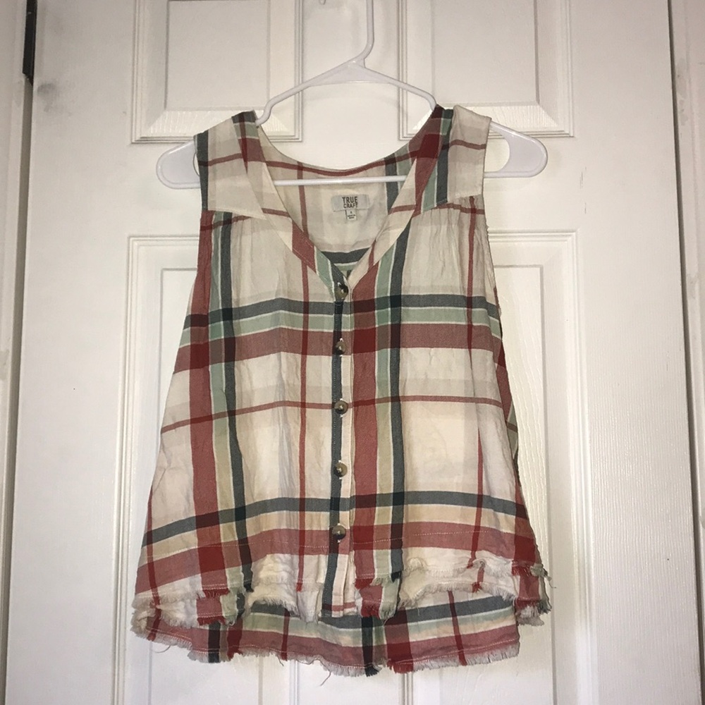 true craft plaid button down blouse